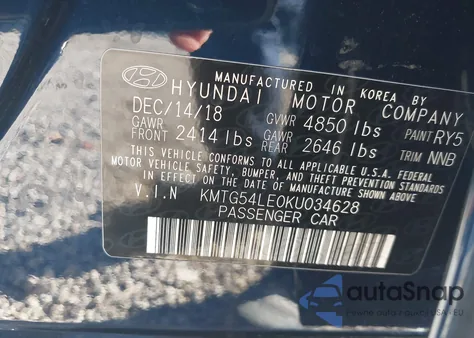 2019 Genesis G70 3.3T Advanced из США, поврежденный, VIN KMTG54LE0KU034628